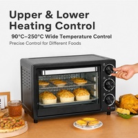 Four électrique miniature de haute qualité 25L 1000W multifonction pour la cuisson, la torréfaction et le maintien au chaud, boîtier en acier inoxydable, utilisation domestique, extérieure et hôtelière