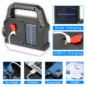 Đa Chức Năng Có Thể Sạc Lại LED Năng Lượng Mặt Trời Linterna Tìm Kiếm Torch Ánh Sáng Xử Lý Đèn Pin Đèn Lồng Khẩn Cấp Cắm Trại Ánh Sáng - Product Image 4