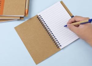 Carnet à spirales publicitaire avec logo imprimé, design personnalisé, A5 B6, cadeaux d'exposition - Papier kraft, plusieurs couleurs, emballage personnalisé - Product Image 2