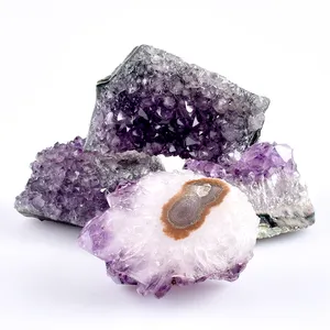 High-quality Amethyst Primary Crystal Cluster Decorative Ornaments Natural Protoviolet Crystals Block Jewelry Souvenir