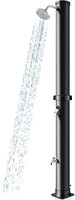 Colonne de douche solaire, pomme de douche extérieure, réglage de la température et repose-pieds pour jardin, plage, piscine, spa, emballage pour vente par correspondance