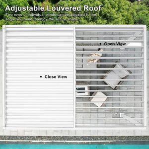 Gazebo Outdoor Waterproof Remote Control Louvered Roof Aluminum <strong>Pergola</strong> with Shutter <strong>Window</strong> and Foldable Door - Product Image 3