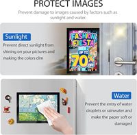 Bingkai Foto Magnetik Kuat untuk Dinding, Tempat Penyimpanan Dokumen/Poster dari PVC Transparan Perekat Sendiri, Set 3 Buah