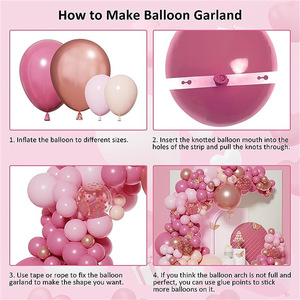 Décoration de fête personnalisée, ballons d'<span class=keywords><strong>anniversaire</strong></span>, rose pastel rétro, Halloween, fête des mères, ensemble de ballons en latex écologiques - Product Image 3