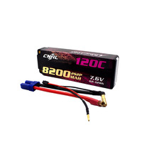 Cnhl Baterai Lipo HVLI, Keluaran Baru 8200Mah 7.6V 2S 120c HV dengan Colokan EC5 untuk Mobil Balap RC Muatan Kendaraan