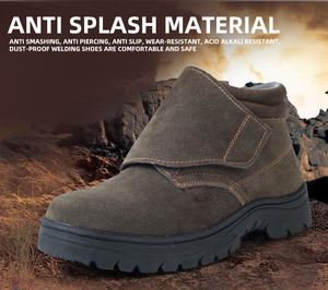 Zapatos de trabajo de protección laboral con punta de acero Zapatos de seguridad de protección de sitio de construcción de soldadura antigolpes antiperforación - Product Image 5