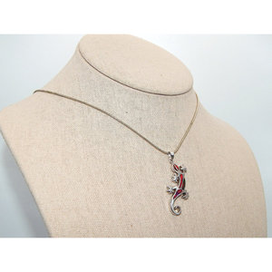 Catena di serpente in argento Sterling 925 con ciondolo salamandra opale - Product Image 2