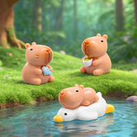 Miniatures en résine, mini-animaux, figurines de capybara pour tableau de bord de voiture, maison de poupée, jardin féerique, décoration de la maison, décorations d'anniversaire