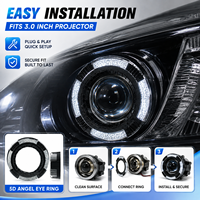 Anneau lumineux Halo Angel Eye RGB en cristal acrylique 5D de 3,0 pouces avec contrôle via application Bluetooth pour la rénovation des phares de voiture