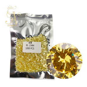 Pietre di Zirconia Cubica Sciolte di Colore Giallo Dorato 5A, Taglio Brillante Rotondo, Gemme CZ Sciolte, Pietra di Zircone, Direttamente dalla Fabbrica - Product Image 1