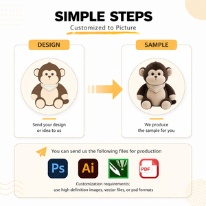 Factory Custom Kawaii <strong>Monkey</strong> Plush Stuffed Cartoon Animal Toys Fuzzy Colorful Fabric Support Personal IP Plushie Customized - Product Image 2