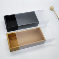 Expédition immédiate : Dossiers coulissants en carton 18x8x4cm avec pochette transparente et couvercle givré, personnalisables, avec dorure à chaud, revêtement UV, gaufrage et finition mate