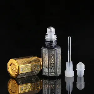 Cj-hot bán New Fancy 3ml 6ml 12ml Mini rỗng attar Oud dầu chai Tinh dầu nước hoa chai thủy tinh với vít cap - Product Image 6