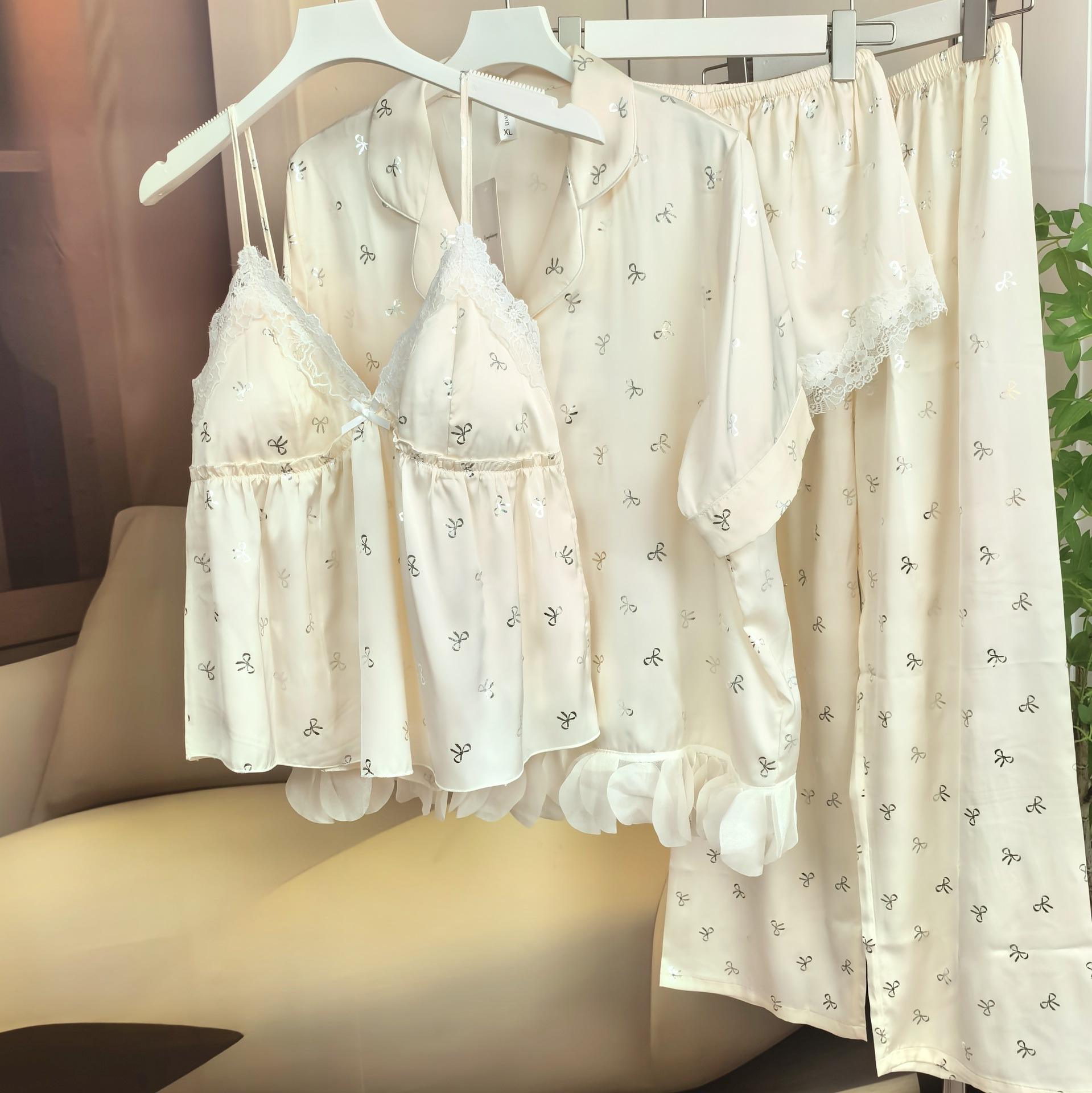 Gold hot silver short-sleeve 4-piece set