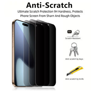 Fabrication sur mesure en usine 28 °   Protection d'écran de confidentialité pour smartphone iPhone 15 16 17 Pro Max – Verre trempé anti-espion et anti-traces de doigts - Product Image 5