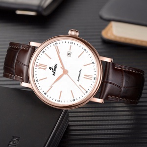 AKIRES orologio meccanico automatico minimalista cinturino in acciaio inossidabile analogico ETA movimento 2824 alla moda cassa in pelle OEM - Product Image 4