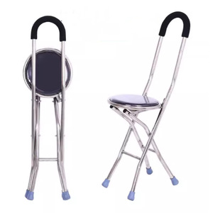 Chaise canne avec tabouret en acier inoxydable, capacité de charge 300 kg, pliable pour personnes âgées - Product Image 3