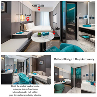 Ensemble de mobilier de chambre d'hôtel de luxe 5 étoiles pour projets hôteliers commerciaux, lits d'hôtel, package complet, mobilier d'hôtel sur mesure