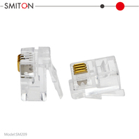 Connecteur de ligne téléphonique RJ45 RJ11 RJ9 RJ10 4P2C 4P4C avec contact en cuivre et boîtier en PC