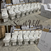 WC à Chasse Directe et Lavabo sur Pied en Céramique, Design Moderne, Ensemble de Toilettes Monobloc pour Salle de Bain