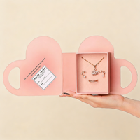Boîte cadeau créative personnalisée pour bijoux, collier, bague, boîtes rigides en carton rectangulaires, laminage mat, doublure en éponge, recyclable