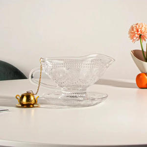 Juego de Tazas de Leche para Desayuno de Cristal Transparente con Relieve, Ecológico y Moderno, con Posavasos, Cuchara y Correa - Product Image 5