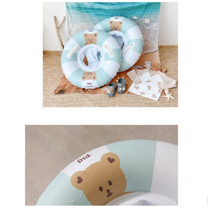 Inflatable Baby Swimming <b>Ring</b> 65Cm <b>Cartoon</b> Bear Design For Children Water Play Floatation Aid - Product Image 3