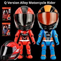 Figura de Acción de Motociclista en Versión Q, Modelo a Escala 1:5, de Aleación, Regalo para Niños Pequeños