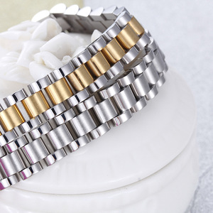 Bracciale Personalizzabile in Stile Business, <span class=keywords><strong>Cinturino</strong></span> in <span class=keywords><strong>Acciaio</strong></span> Inox Placcato Oro 18K, Catena Trendy per <span class=keywords><strong>Uomo</strong></span> e Donna - Product Image 4