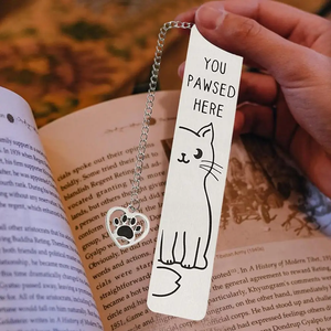 Bookmaker in metallo con pendente <span class=keywords><strong>zampa</strong></span> di gatto unico segno "hai pedinato qui" segnalibro animale per amanti di libri e gatti - Product Image 3