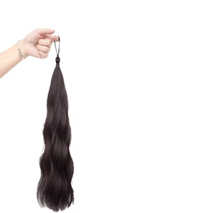 Wilderness Self-Tied Bun Hair <b>Tie</b> High Temperature Wire Fully Hand Woven Wig Ponytail For Miss Ancient Style Updo - Product Image 2