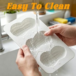 Moule en silicone antiadhésif à 3 cavités en forme d'arachide pour gâteaux, mousses, décorations de gâteaux, chocolats, pâtisseries et bonbons - Product Image 3