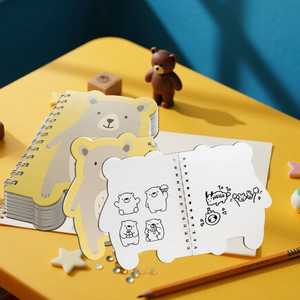 Cartone animato carino orso a tema rilegato a spirale diario <span class=keywords><strong>Notebook</strong></span> Mini formato Planner in bianco settimanale blocco note da viaggio per la scrittura - Product Image 6