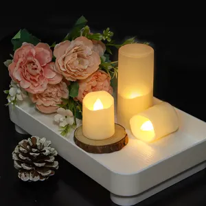 Wholesale Real Flame Warm Light Led Candle Paraffin Wax 5 Hours Timer Flameless Tea Light Home Decor Candles