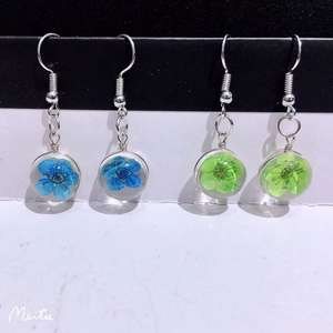 Sanatsal ve taze kolye küpe Vintage çok yönlü nernarci, yıldızlı gökyüzü, kurutulmuş çiçek küpe - Product Image 2