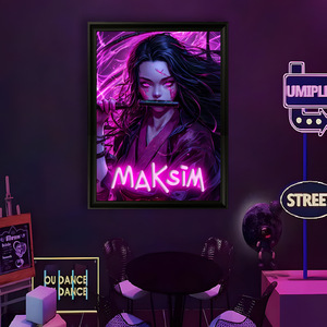 Barra LED Decorativa a Sospensione, Murale con Personaggi Animali Cartoon, Luce al Neon Dimmerabile in PVC per <span class=keywords><strong>Camera</strong></span> da Letto, Sala E-sports, Opera d'Arte Luminosa - Product Image 3