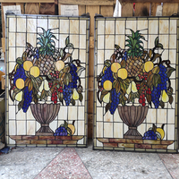Panel Decorativo de Vidrio Artístico Teñido Personalizado al por Mayor, 50*80CM, Diseño de Frutas, Estilo Europeo, Grosor Sólido de 5mm