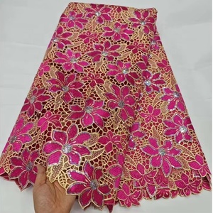 <span class=keywords><strong>Tela</strong></span> <span class=keywords><strong>de</strong></span> Encaje Guipur con Lentejuelas Florales para Vestidos <span class=keywords><strong>de</strong></span> Mujer Africana, Precio <span class=keywords><strong>de</strong></span> Mayoreo en Oferta - Product Image 1