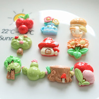Aksesoris Resin Lukis Tangan Bertema Musim Semi Model Grosir, Bunga, Jamur, Pohon Apel, Cabochon, Lem Krim, Kerajinan Jepit Rambut, Sepatu Clog