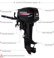 Motor fueraborda Hangkai de 2 tiempos y 18 HP (9.9 HP/15 HP) similar a Yamaha, Seadoo, Mercruiser