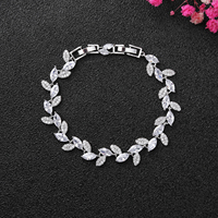 Bracelet tennis en cuivre incrusté de zircon 5A pour femme, avec pierres CZ taille marquise, accessoire de mode pour robe de soirée