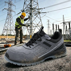 รองเท้าเซฟตี้น้ำหนักเบา 6KV ป้องกันไฟฟ้า ฉนวนกันความร้อน หนังกลับ หัวรองเท้าคอมโพสิต ป้องกันการเจาะทะลุ พื้นรองเท้าเคฟลาร์ รองเท้าทำงานช่างไฟฟ้า - Product Image 5