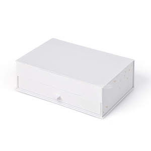 Caja de calendario de Adviento de lujo blanca de doble capa con espejo y diseño de cajón para empaque de regalos - Product Image 3