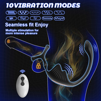 Masseur de prostate télécommandé, double anneau de stimulation, sac testiculaire, masturbateur masculin, plug anal verrouillable, jouets sexuels pour l'exportation transfrontalière en Chine