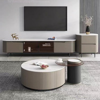 Table basse de style italien, luxe léger, en pierre, combinaison de meubles de salon, table basse moderne en marbre