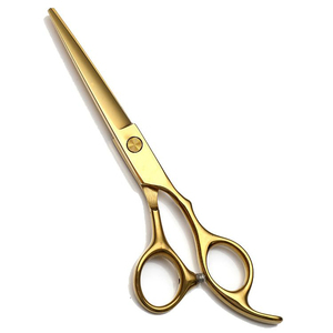 Hair <b>Scissors</b> 6.0 inch Golden Color Titanium Barber Cutting Thinning Hair Dressing Professional Hair Shears <b>Scissors</b> - Product Image 1