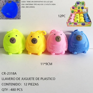 Riccio colorato Design divertente giocattolo di plastica portachiavi Creative Premium moderne batterie durevoli incluse - Product Image 1