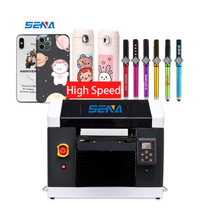 Túi điện thoại trường hợp cốc bút Cai Trị kim loại thủy tinh PVC Acrylic đồ chơi UV phun phẳng Máy in A3 A4 Mini kỹ thuật số 3D Cmyk + W với EPSON đầu - Product Image 1