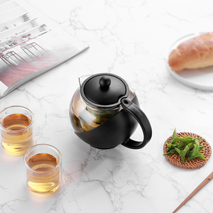 En gros Chinois Unique <span class=keywords><strong>Demi</strong></span>-<span class=keywords><strong>Lune</strong></span> <span class=keywords><strong>Café</strong></span> & Thé Ensembles Haute Résistant À La Chaleur En Verre Borosilicate Théière Théière Avec Infuseur - Product Image 3