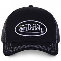 Gorra de béisbol VON, éxito de ventas en comercio exterior, con letras, protección solar, malla bordada, estilo camionero, 6 paneles, ajustable, talla 4
